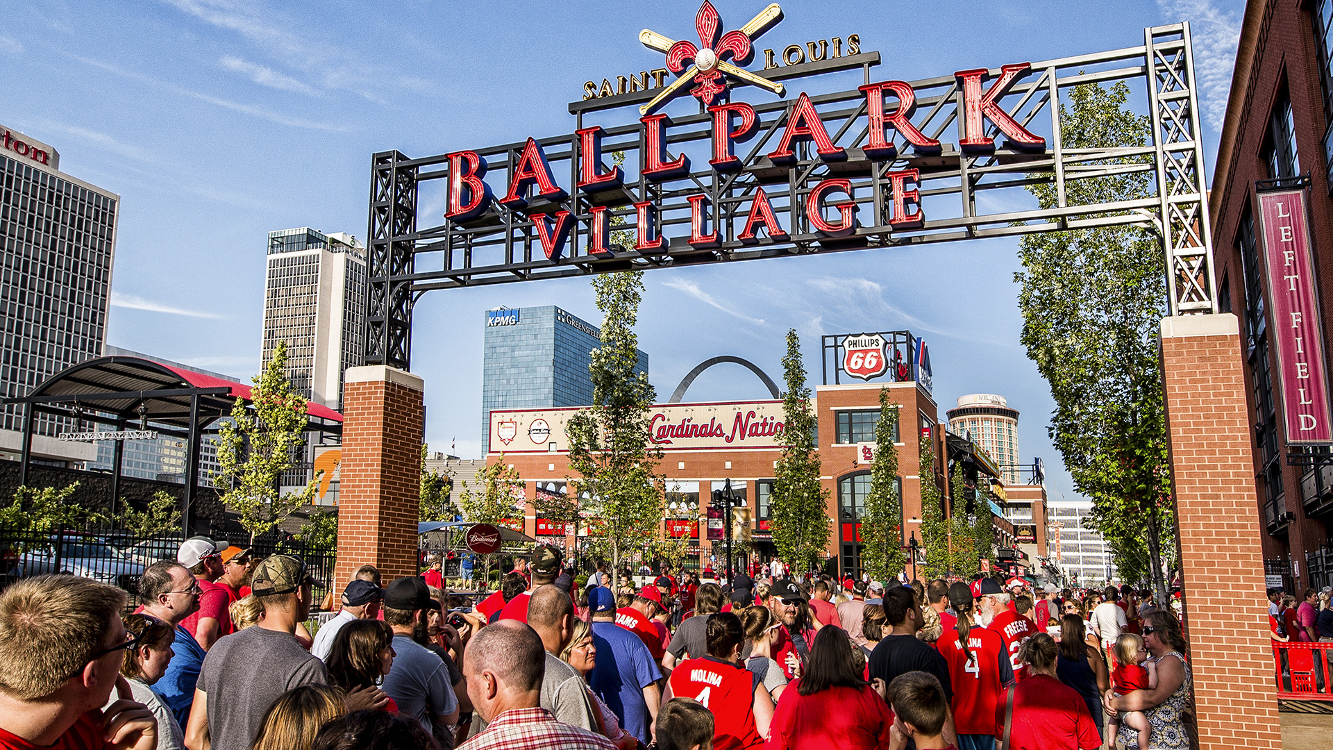 Ballpark Village Signage in Clark Street
